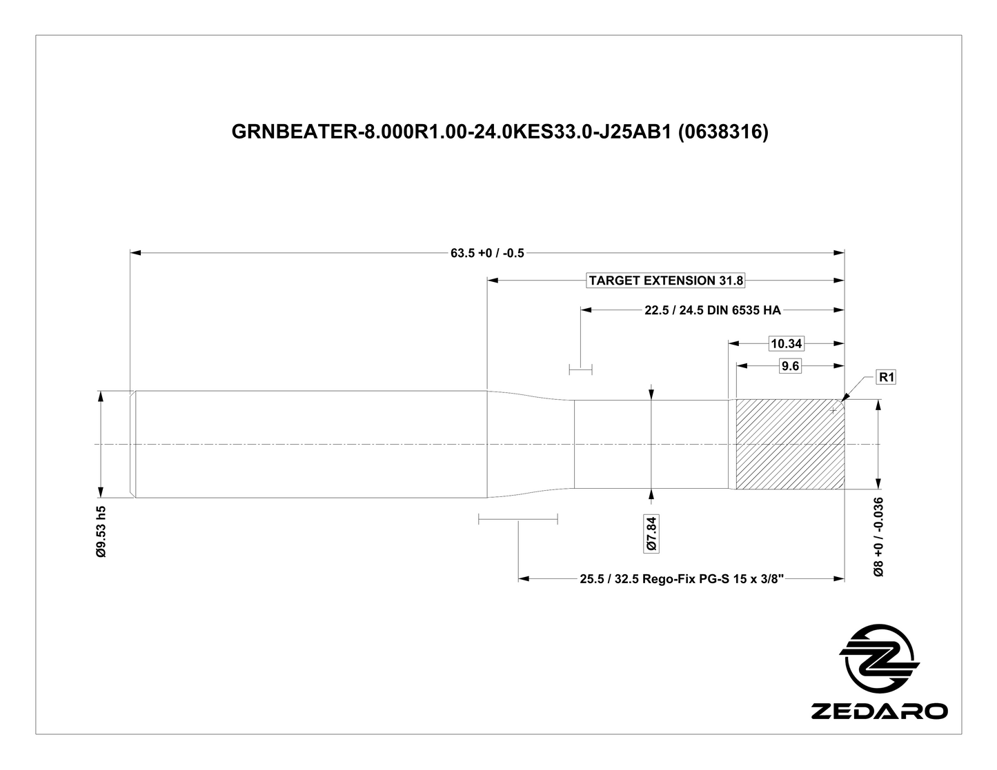 Zedaro GRNBEATER-8.000R1.00-24.0KES33.0-J25AB1 (0638316)