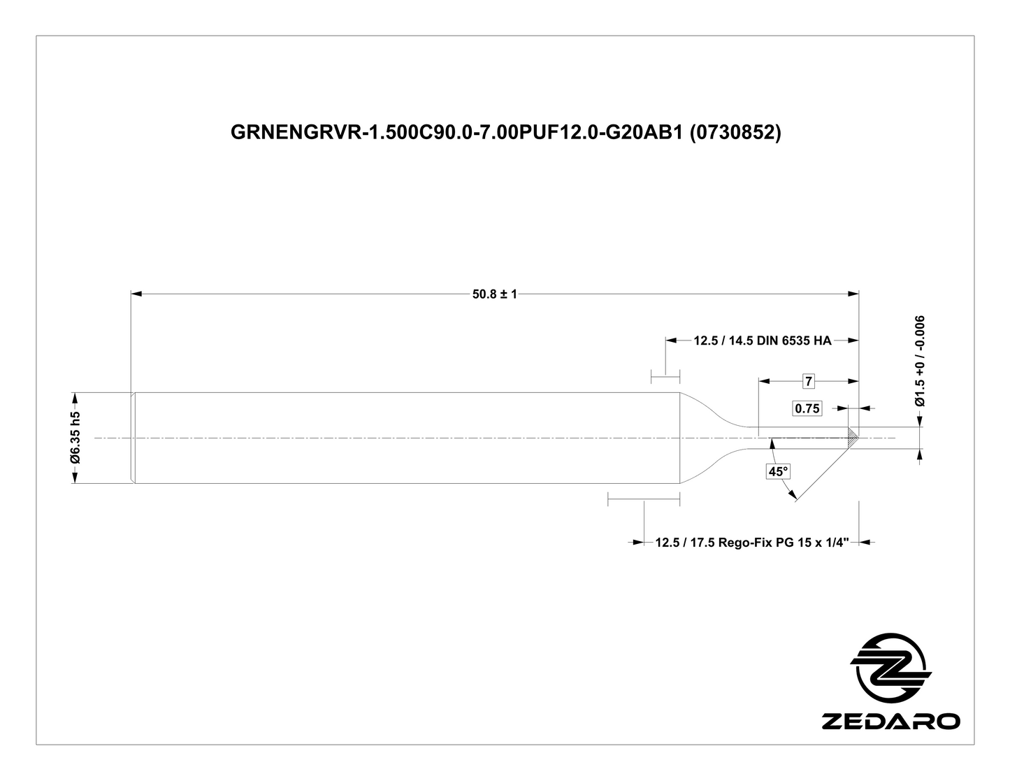Zedaro GRNENGRVR-1.500C90.0-7.00PUF12.0-G20AB1 (0730852)
