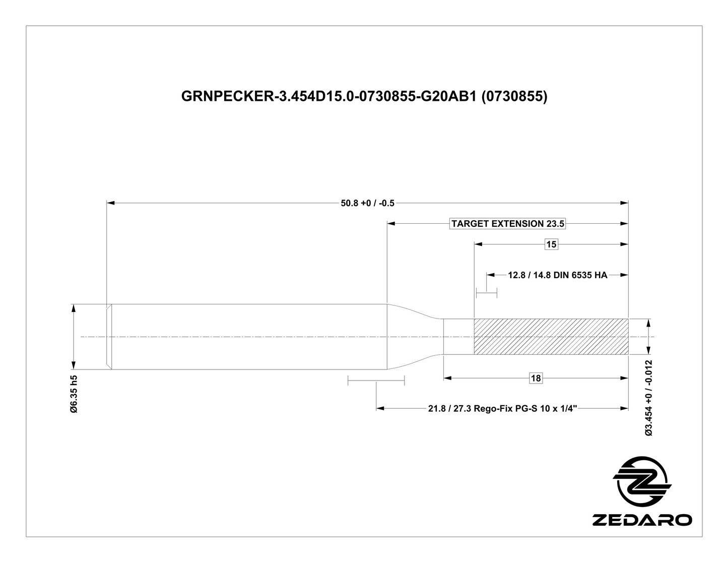 Zedaro GRNPECKER-3.454D15.0-15.0PEK23.0-G20CC1 (0730855)