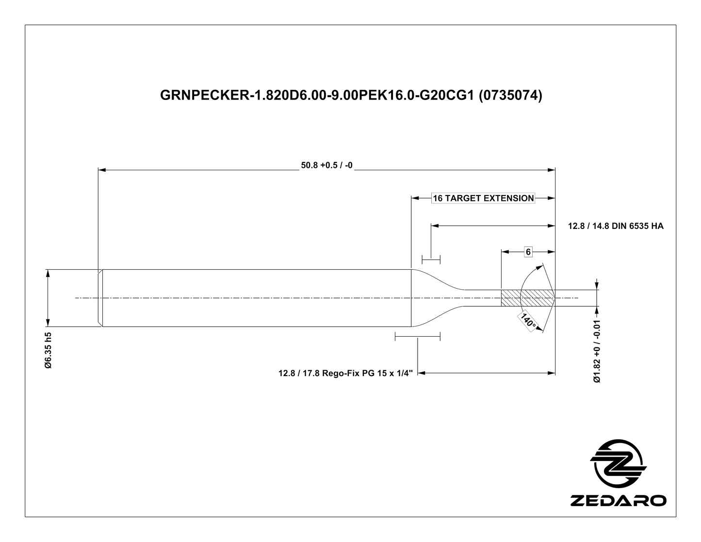 Zedaro GRNPECKER-1.820D6.00-9.00PEK16.0-G20CG1 (0735074)