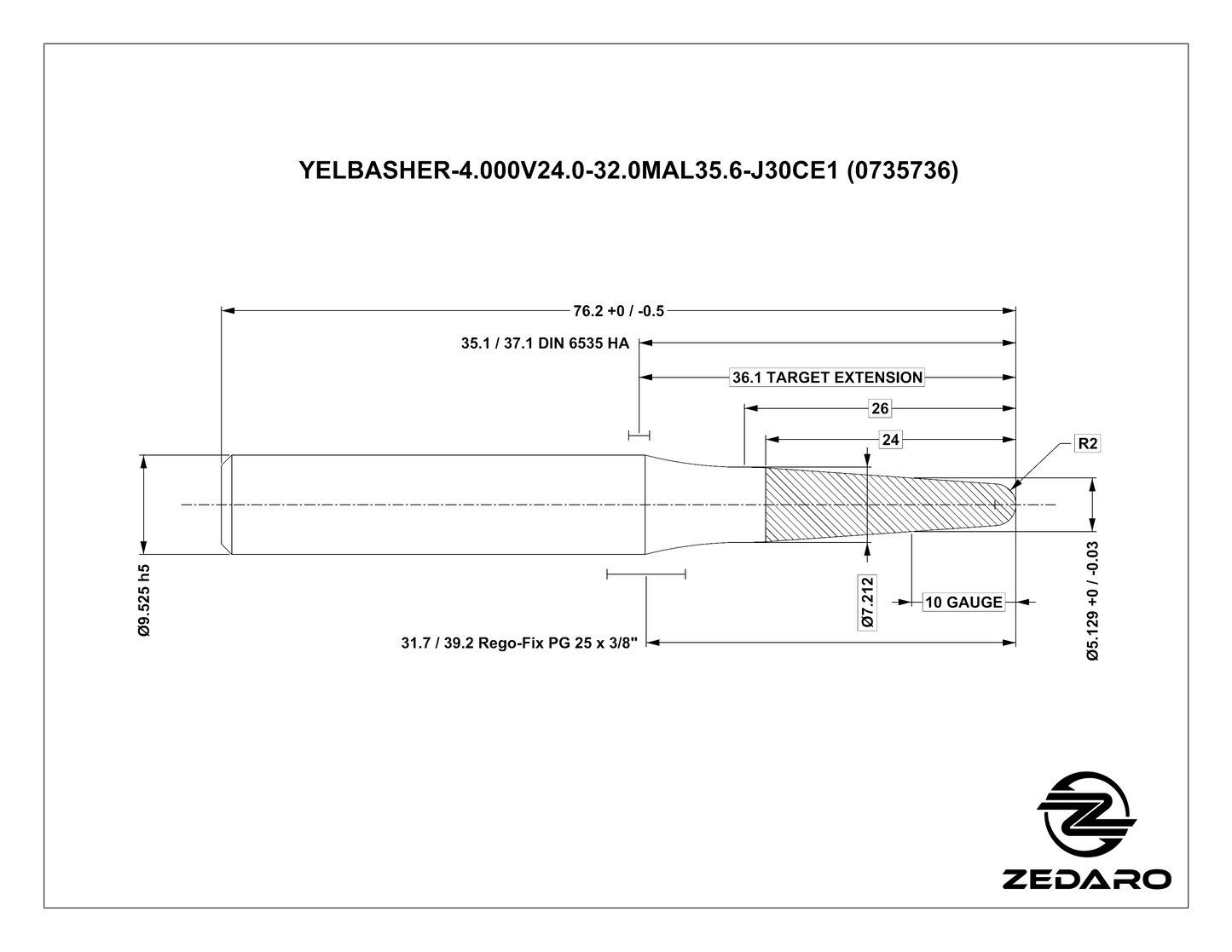 Zedaro YELBASHER-4.000V24.0-32.0MAL35.6-J30CE1 (0735736)