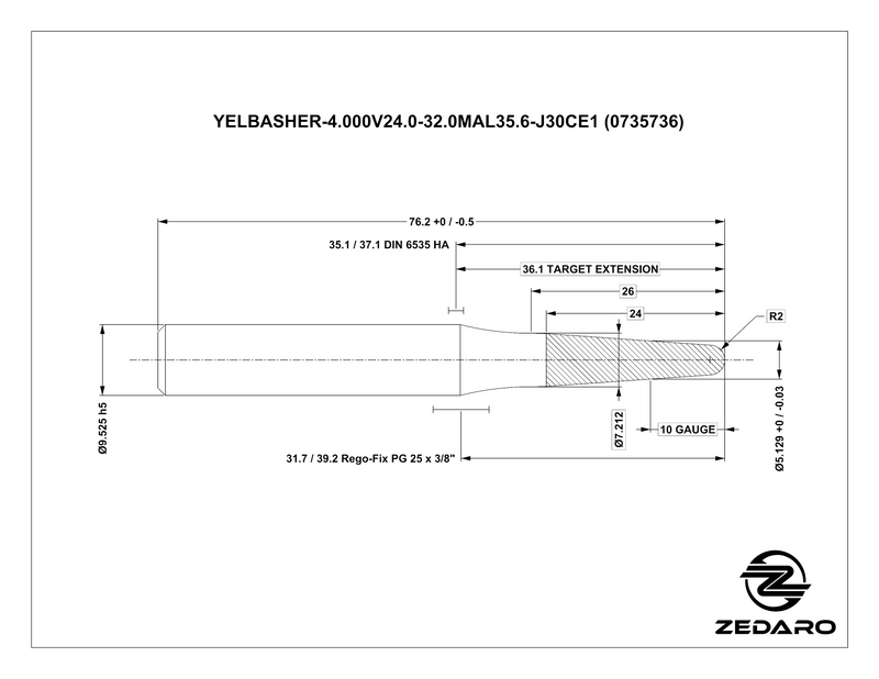 Zedaro YELGRAZER-4.000V24.0-32.0MAL35.6-J30CE1 (0735735)