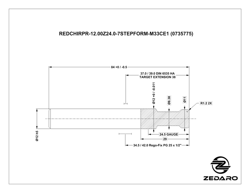 Zedaro REDCHIRPR-12.00Z24.0-7STEPFORM-M33CE1 (0735775)