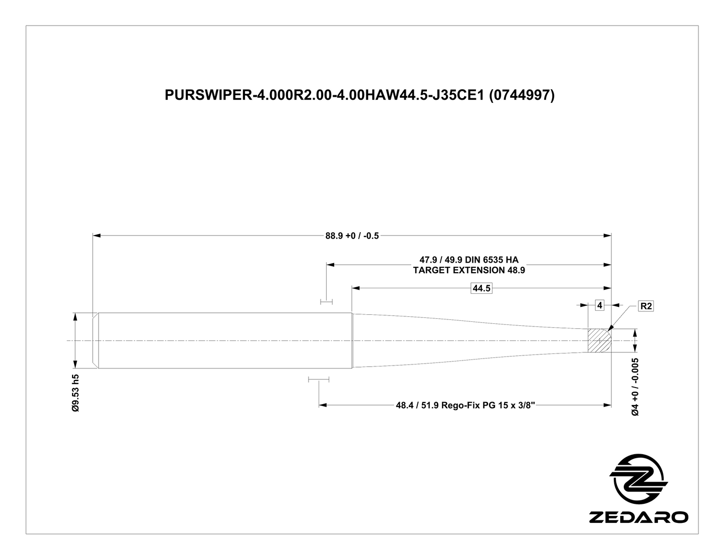 Zedaro PURSWIPER-4.000R2.00-4.00HAW44.5-J35CE1 (0744997)