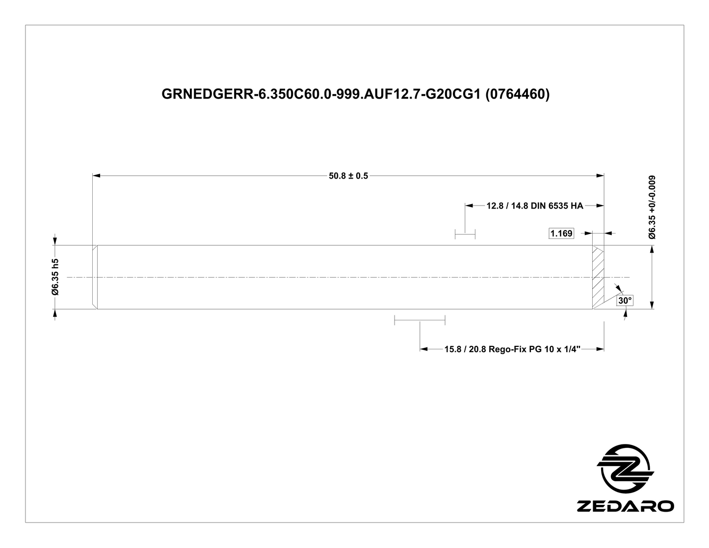 Zedaro GRNEDGERR-6.350C60.0-999.AUF12.7-G20CG1 (0764460)