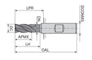 Ceratizit N.H-SA.3,0.35°.Z4.F.HB.L TI1000 End Milling Cutter 54051030 (0728008)