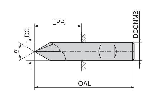 Ceratizit N.EF.8,0.120°.Z4.HB SOLID CARBIDE NC DEBURRING CUTTER 5215208000 (0728390)