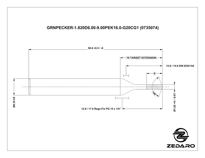 Zedaro GRNPECKER-1.820D6.00-9.00PEK16.0-G20CG1 (0735074)
