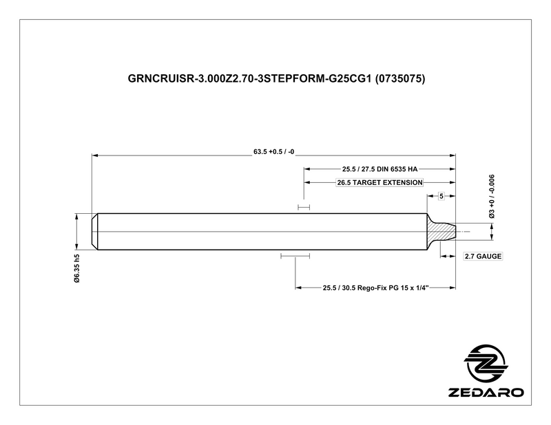 Zedaro GRNCRUISR-3.000Z2.70-3STEPFORM-G25CG1 (0735075)