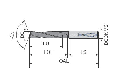 Ceratizit 1B0107-11600.h7.3XD.140.R02.HA.C95 WTX High Performance Drill, Factory Standard 1077611600 (0668779)
