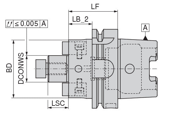 Ceratizit ISO12164-A100.QA.27.60.48.F CoreLine Shell Mill Adapter With Reduced Flange Diameter 8231512755 (0725279)