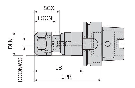 Ceratizit Synchro JSF HSK-A63 20-96 MQL 1CH CoreLine Tapping Chuck With Adapter 8432812057 (0682225)