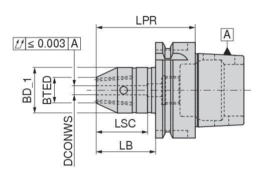 Ceratizit ISO12164-A63.WE.08.65.F.IK CoreLine Cylindrical Shank Adapter Weldon 8274010857 (0710174)