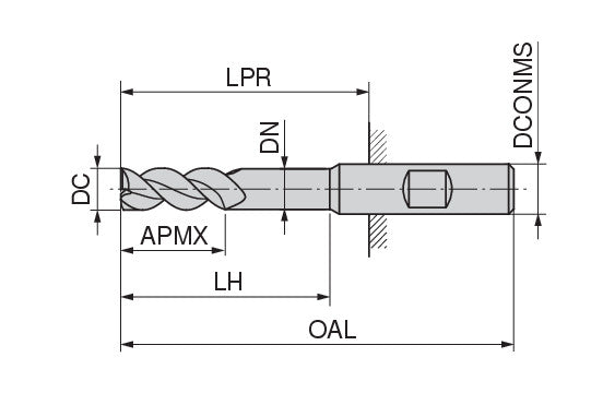 Ceratizit 3A0008-09000.0210.R02..HB.B270 AluLine End Mill W 5362409100 (0718384)