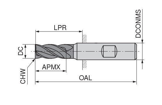 Ceratizit F.UN.P.2000.R.08 10000520885 CoreLine - Finish Milling Cutter - 50633203 (0716588)