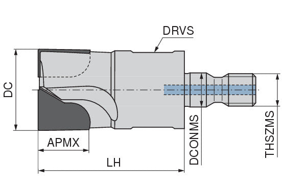 Ceratizit PCD SLOT-MILLING CUTTER 10,0 NZ2 IK CoreLine Drill Screw-in Cutters W 5001601000 (0682188)