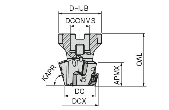 Ceratizit A242.50.R.03-15.75° CoreLine Chamfer Milling Cutter 242-15 5076817503 (0726083)