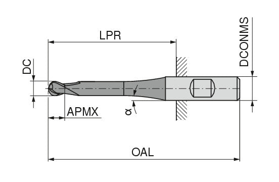 Ceratizit 3A0029-12000.0160.R02.R06000.HB.B550 CoreLine Ball-nosed End Mills N 5205612000 (0716170)
