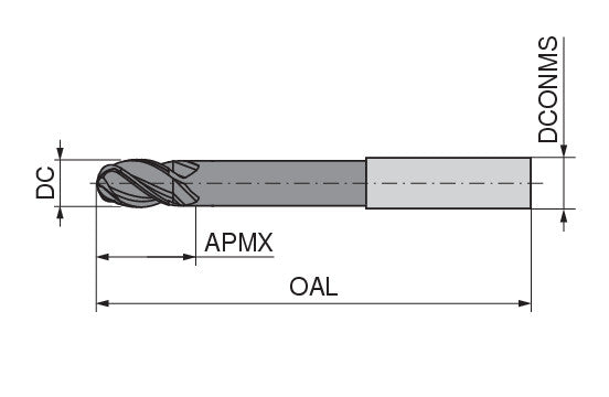 Ceratizit 3DX663-06250.30000.R03.R03125.HA.X104 CoreLine Ball-nosed End Mills UN 5907962548 (0724007)