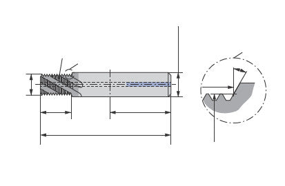 Ceratizit SFSE.NPT1/16-27.HA.8.10.0.IK TIALN MonoThread Thread Milling Cutter With Chamfer Facet 50819116 (0650774)
