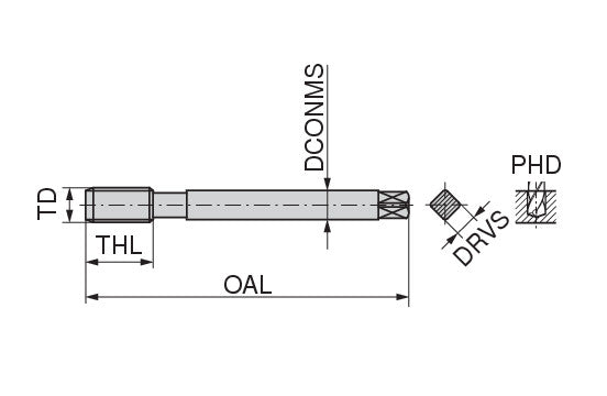 Ceratizit CavTap ST.M20-ISO2-6H.DIN376-C TIN CoreLine Blind Hole Machine Taps 22085200 (0655992)