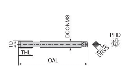 Ceratizit CavTap UNI.MF12X1.ISO2.DIN374-C TIN CoreLine Blind Hole Machine taps, Right-hand 22554121 (0655652)