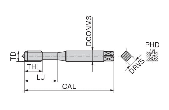 Ceratizit CavTap UNI.M8.ISO2-6H.DIN371-E.IK VAP CoreLine Blind Hole Machine taps, Right-hand 22534080 (0655722)