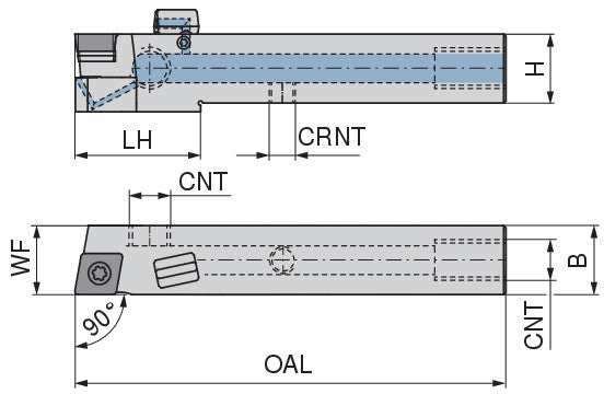 Ceratizit SCACR 1616 H09 DC CoreLine - 90° - Tool Holder With Screw Clamping 7076601600 (0722549)