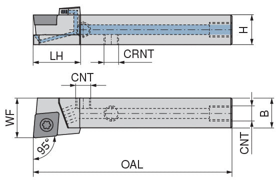 Ceratizit SCLCR 1010 E06 DC CoreLine - 95° - Tool Holder With Screw Clamping 7077001000 (0722542)