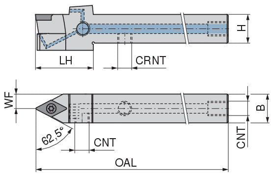 Ceratizit SDNCN 1212 M07 DC CoreLine - 62.5° - Tool Holder With Screw Clamping 7077411200 (0722567)
