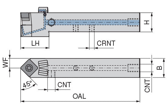 Ceratizit SSDCN 2020 K12 DC CoreLine - 45° - Tool Holder With Screw Clamping 7077612000 (0722168)