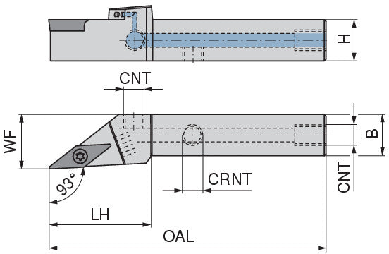 Ceratizit SVJCR 1212 F11 DC CoreLine - 93° - Tool Holder With Screw Clamping 7078001200 (0722628)