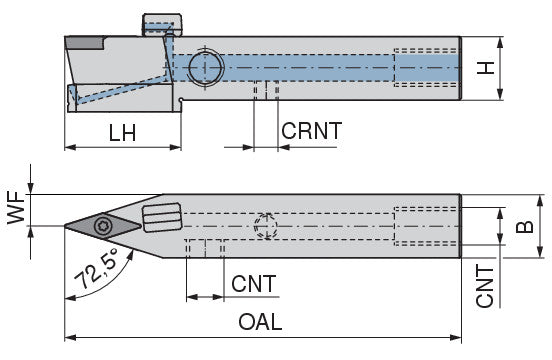 Ceratizit SVVCN 1616 H11 DC CoreLine - 72.5° - Tool Holder With Screw Clamping 7078101600 (0722620)