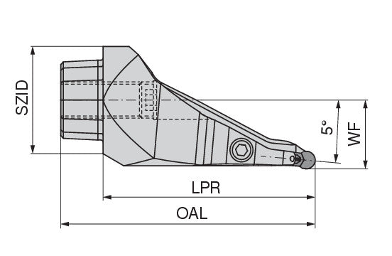Ceratizit OC50-X32-4S-L05H MaxiGroove 5° Reinforced Tool Head For Axial Clamping OvalFlex 7459600501 (0721947)