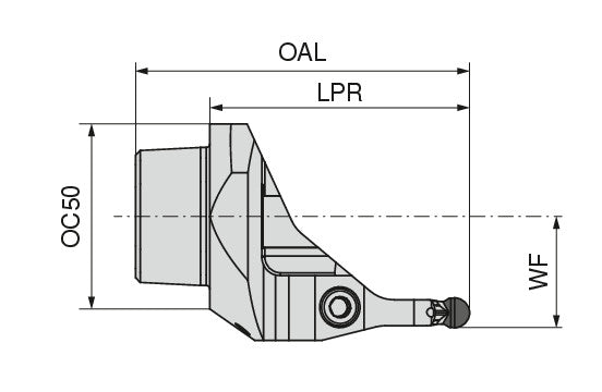 Ceratizit OC50R-X32-4S-L00E MaxiGroove 0° Reinforced Tool Head For Radial Clamping OvalFlex 7459650001 (0722097)
