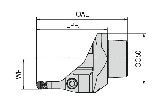Ceratizit OC50R-X32-4S-R00E MaxiGroove 0° Reinforced Tool Head For Radial Clamping OvalFlex 7459650000 (0722394)