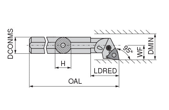 Ceratizit A20Q PWLNL 06-1 CoreLine 95° Boring Bar With Lever Clamping 7057312100 (0724980)
