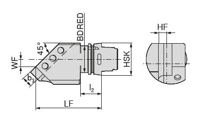 Ceratizit HSK-T63-SHR45-2525 Square Shank Adapter 45° 74572525 (0714931)