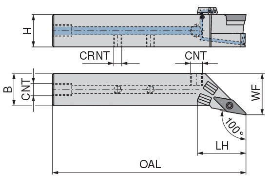 Ceratizit SVZCL 2525 M16 DC CoreLine - 100° - Tool Holder With Screw Clamping 7078302501 (0722175)