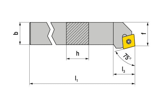 Ceratizit SCRCL 2020 K09 CoreLine - 75° - Tool Holder With Screw Clamping 7064902000 (0724883)