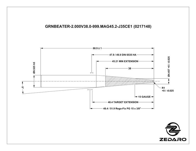 Zedaro GRNBEATER-2.000V38.0-999.MAG45.2-J35CE1 (0217148)