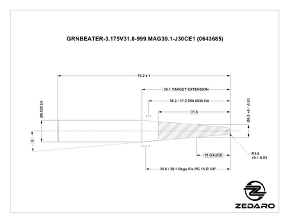 Zedaro GRNBEATER-3.175V31.8-999.MAG39.1-J30CE1 (0643685)