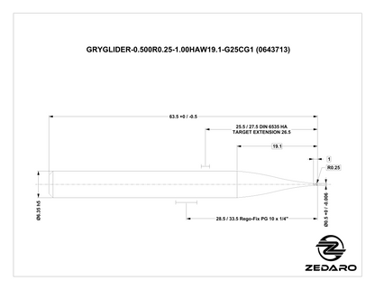 Zedaro GRYGLIDER-0.500R0.25-1.00HAW19.1-G25CG1 (0643713)