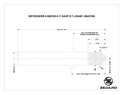 Zedaro GRYEDGERR-9.000C90.0-11.9AUF12.7-J25AB1 (0643768)