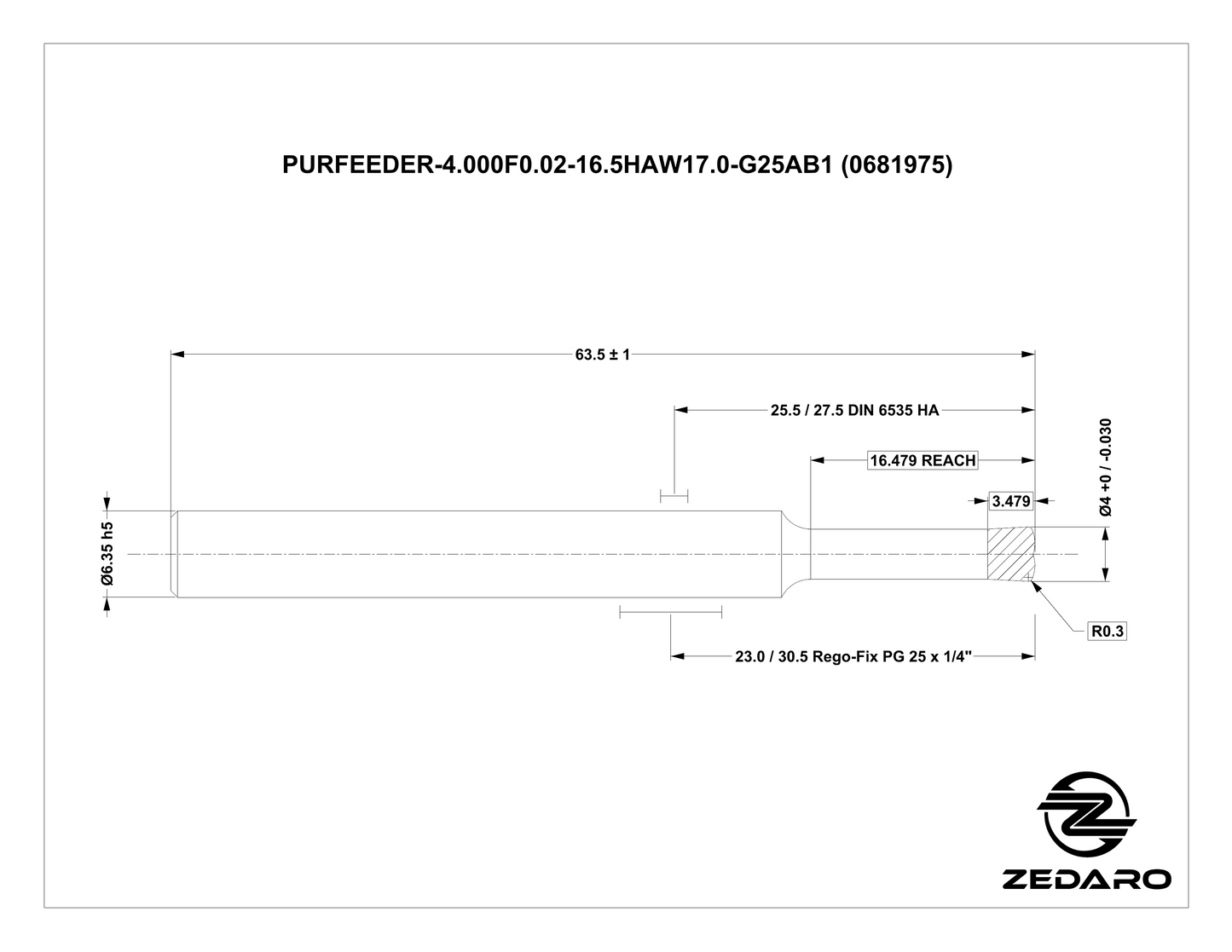 Zedaro PURFEEDER-4.000F0.02-16.5HAW17.0-G25AB1 (0681975)