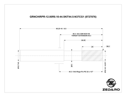 Zedaro GRNCHIRPR-12.00R0.10-44.5KIT44.5-N37CG1 (0727876)