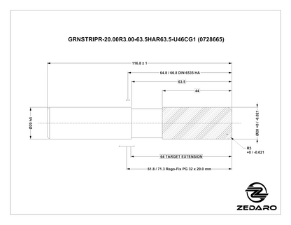 Zedaro GRNSTRIPR-20.00R3.00-63.5HAR63.5-U46CG1 (0728665)