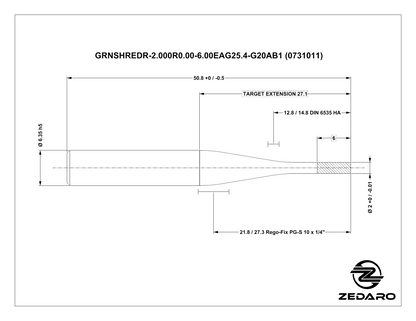 Zedaro GRNSHREDR-2.000R0.00-6.00EAG25.4-G20AB1 (0731011)