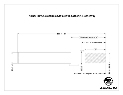 Zedaro GRNSHREDR-6.000R0.00-20.0KIT20.0-G20CG1 (0731079)