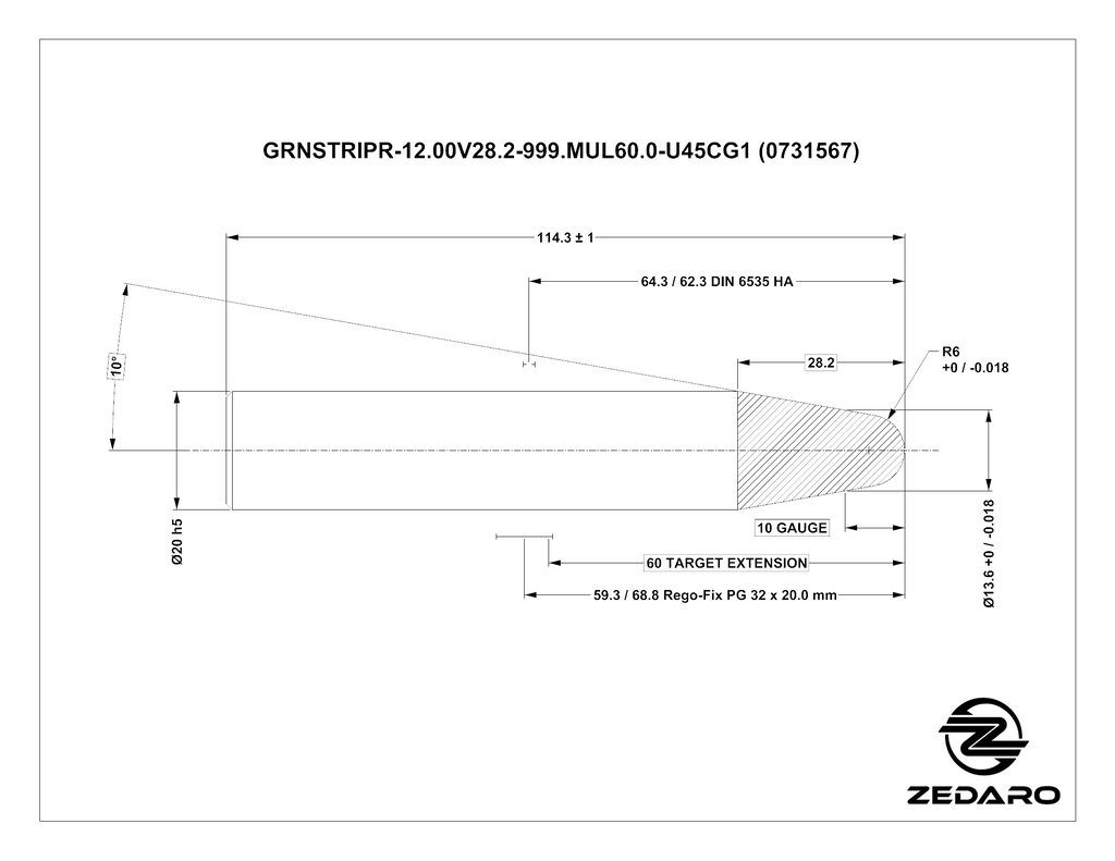 Zedaro GRNSTRIPR-12.00V28.2-999.MUL60.0-U45CG1 (0731567)
